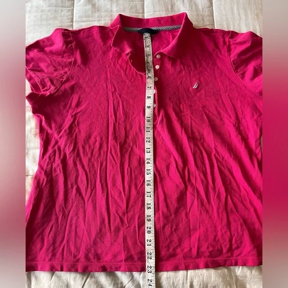 NWOT Nautica 5 Button Short Sleeve Breathable Cotton Polo Shirt 2XL Leis Pink - Picture 9 of 10